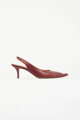 Burgundy Leather Passport Slingback Pump