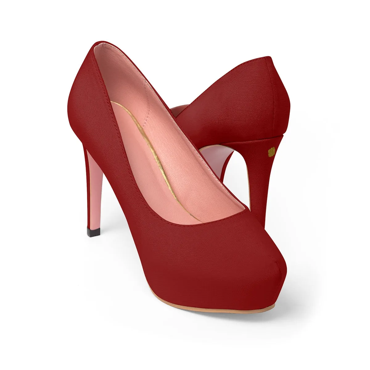 Burgundy Red High Heels, Solid Color Best Classic Women's Platform Heels (US Size: 5-11)