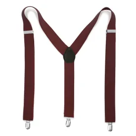 Burgundy Vintage Style Unisex Suspenders