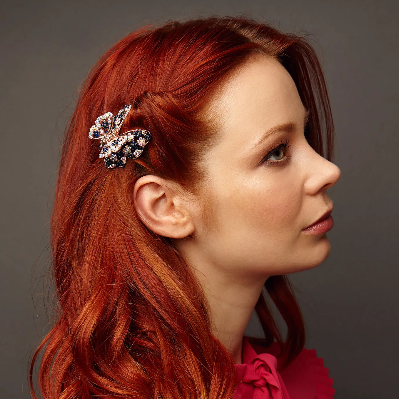 Butterfly Hair Clip Claw Rose Gold