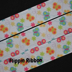 Butterfly Ribbon - 7/8 inch Printed Grosgrain