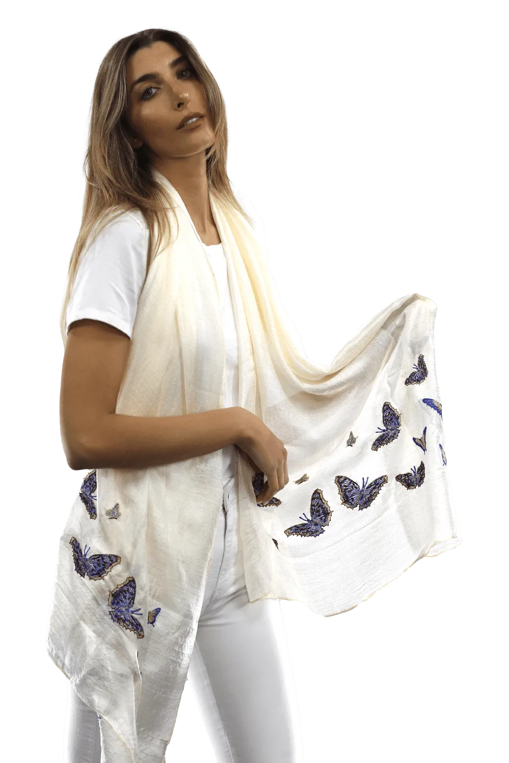 Butterfly scarves- White