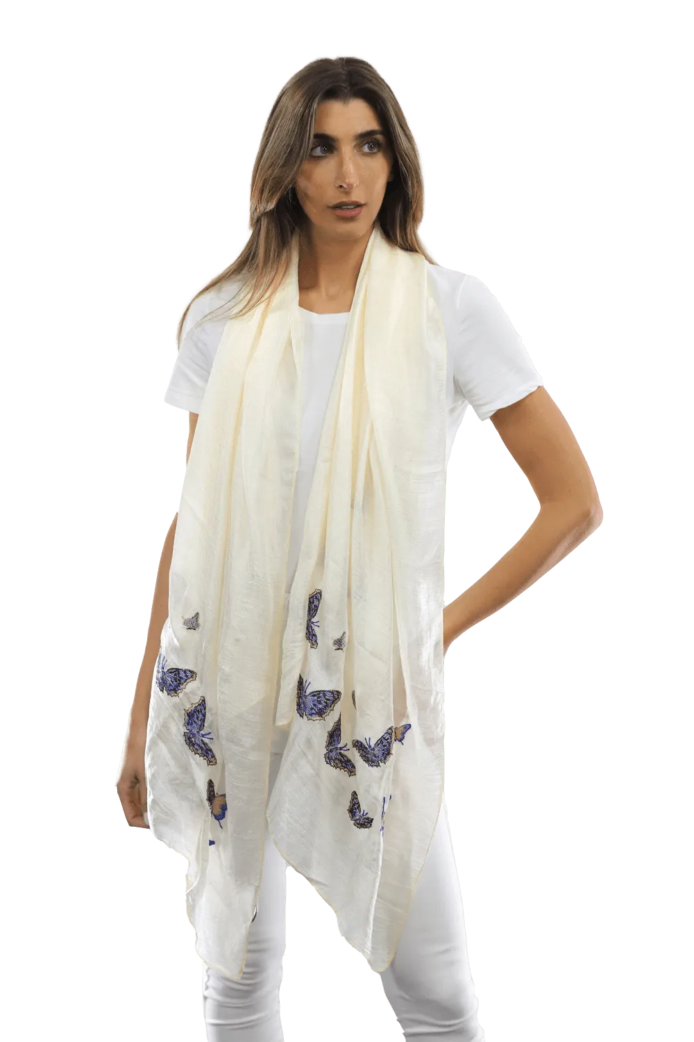 Butterfly scarves- White