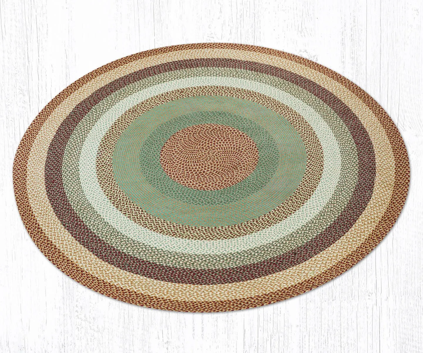 Buttermilk/Cranberry Braided Jute Rugs C-413