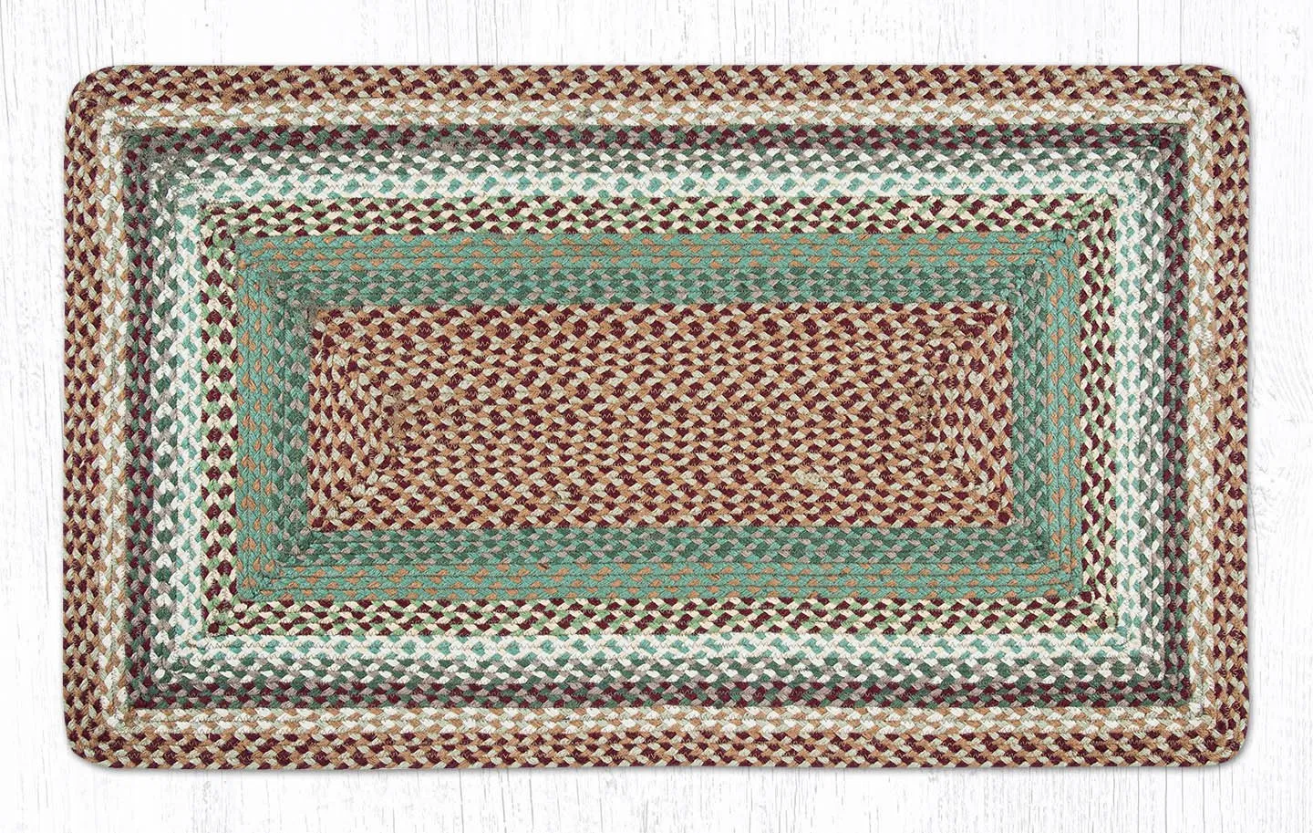 Buttermilk/Cranberry Braided Jute Rugs C-413