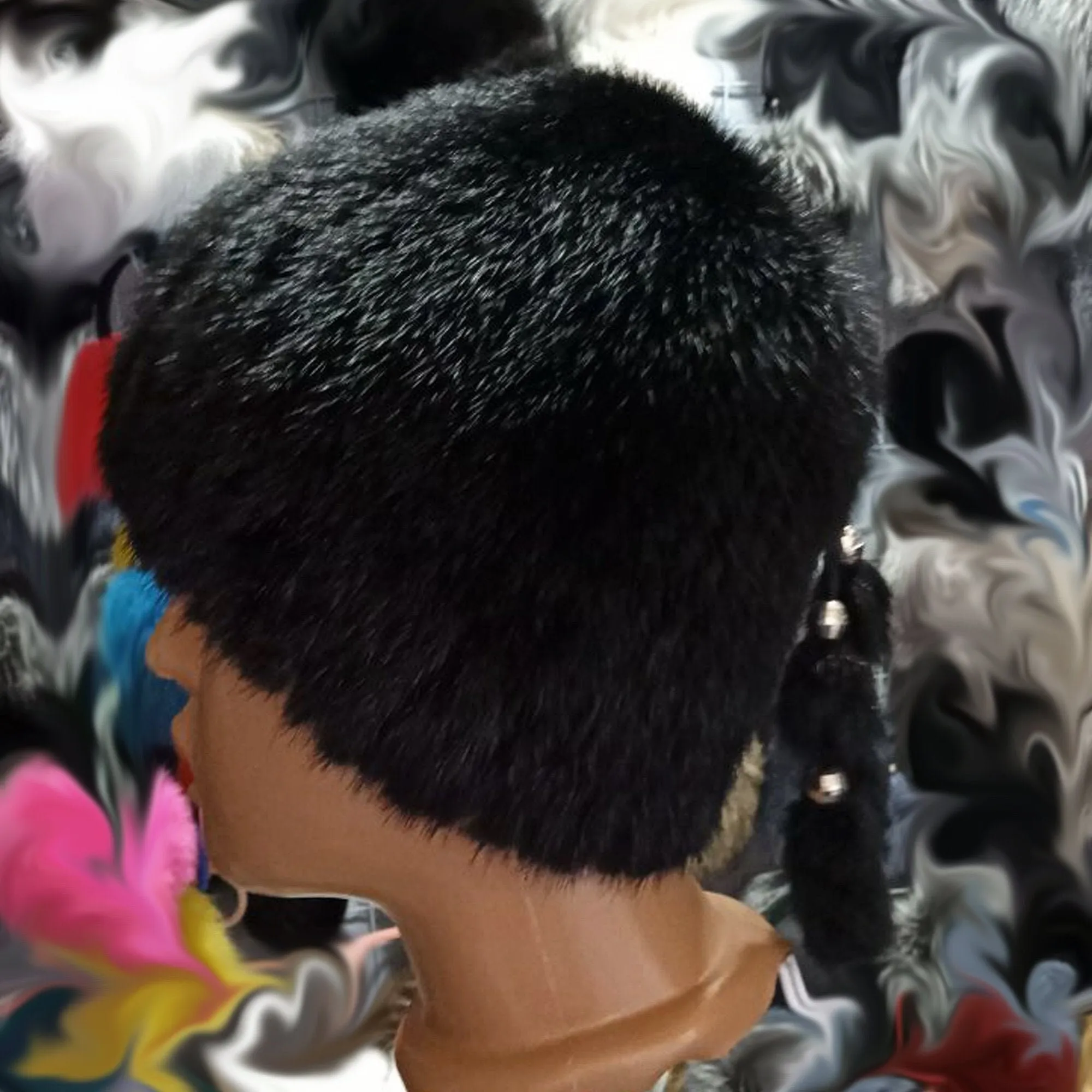 BY ORDER Women Mink Fur Hat, Fur Hat, Stretchy Fur hat, Knit Fur Hat, Mink Fur Hat Girl Fur Hat, Trapper Hat, Real fur Hat, Fluffy hat Black