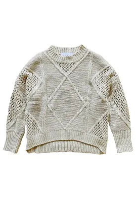 Cable Knit Fisherman Sweater - Oatmeal