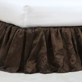 Cadbury Brown Ruffled Bed Skirt (Queen 60x80)