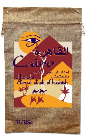 CAIRO EGYPT MARIJUANA BURLAP BAG