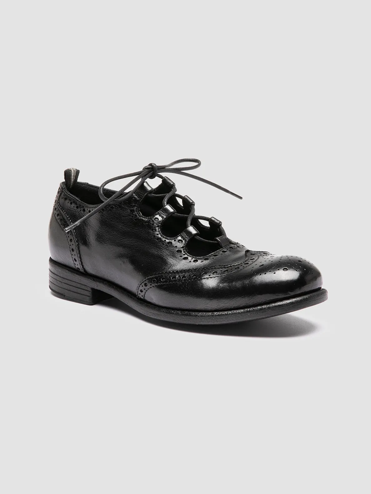 CALIXTE 079 - Black Leather Oxford Shoes