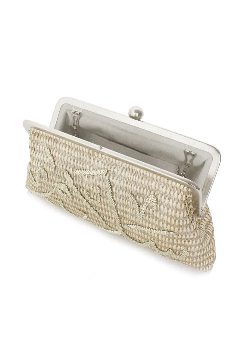 CALLIGRAPHY SILVER SALAM CLASSIC CLUTCH