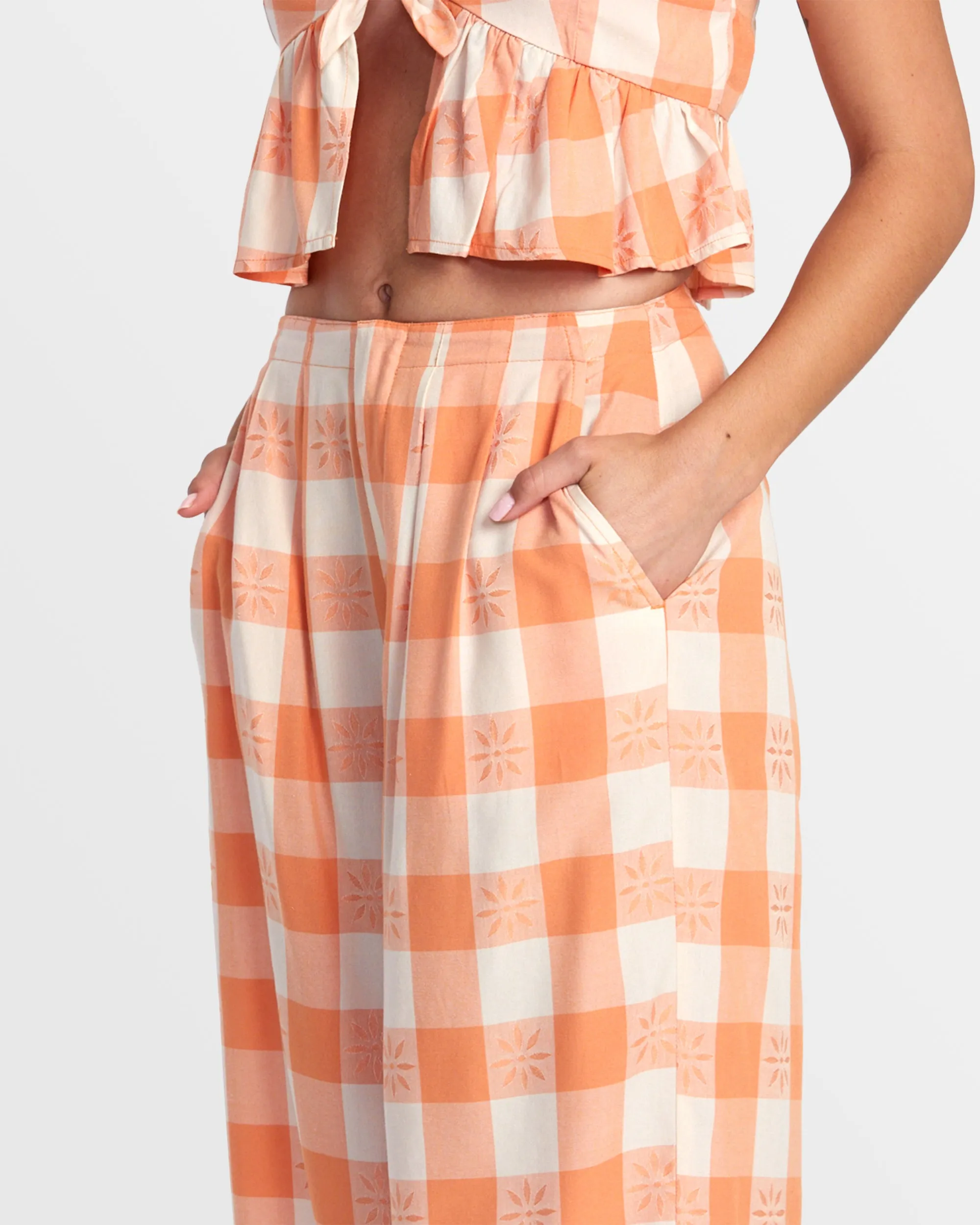 Callum Printed Wide Leg Pants - Copper Tan