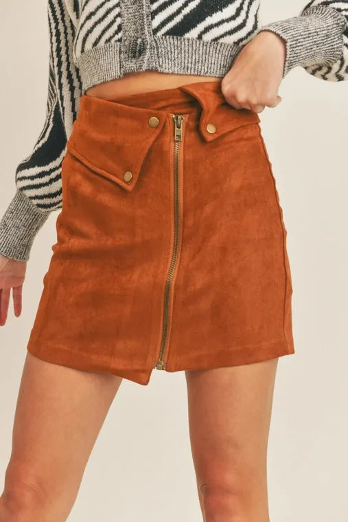 Camel Suede Skirt - Final Sale