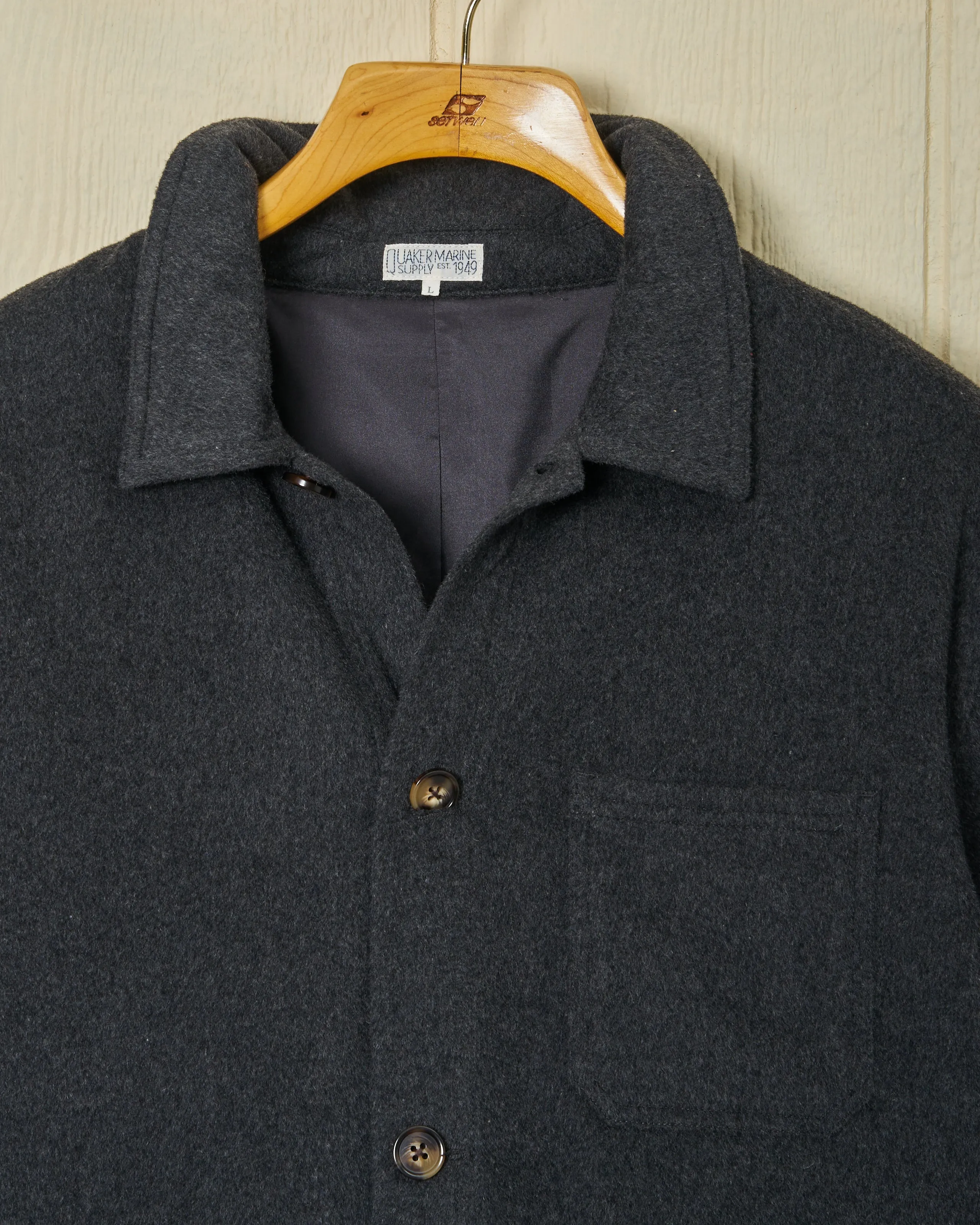 Camelhair French Workman's Jacket in Charcoal