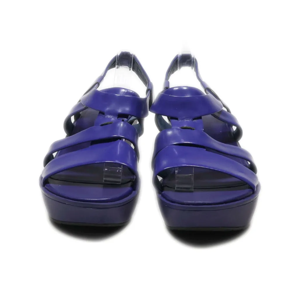 Camper Wedge Sandals Leather Blue Colour For Women