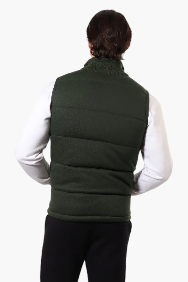 Canada Weather Gear Solid Sweater Knit Puffer Vest - Green