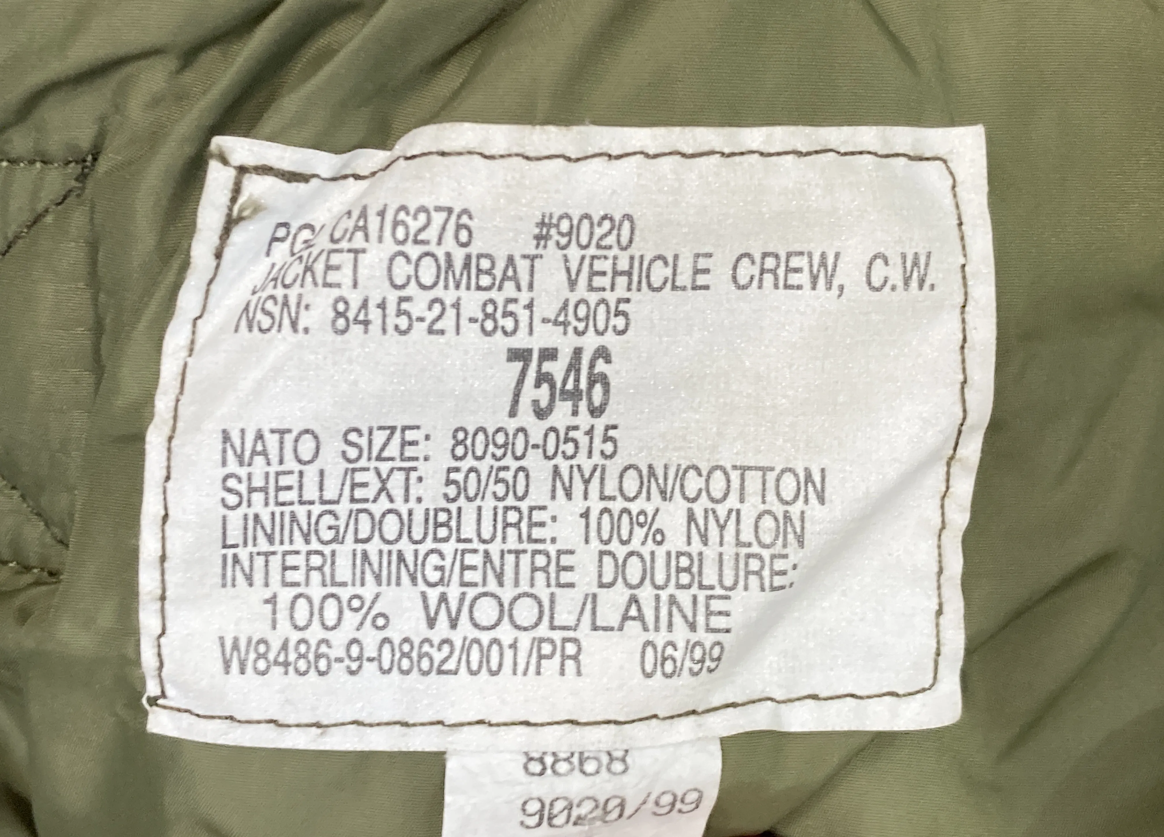 Canadian Combat Vehicle Crew Cold Weather Jacket * Rare * Fashionable *