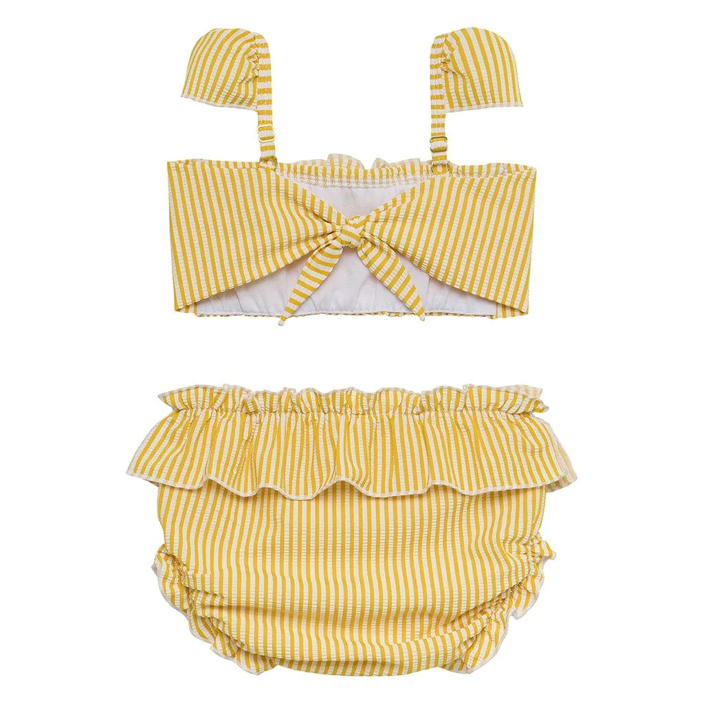 Canary Stripe Mini Cabana Bikini Set