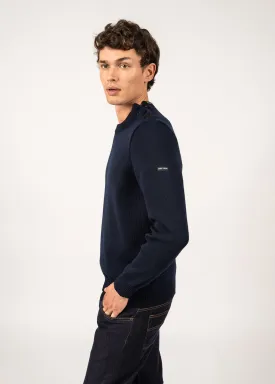 Cancale sailor jumper - regular fit, in pure new wool (MARINE)