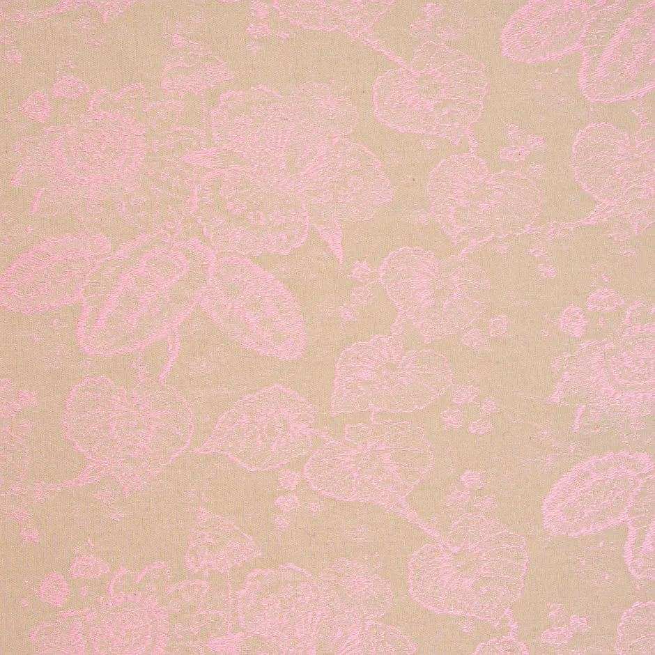 Candy Pink Floral Cotton Jacquard