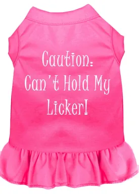 Can't Hold My Licker Screen Print Dress Bright Pink Xl (16)