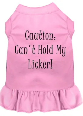 Can't Hold My Licker Screen Print Dress Light Pink Sm (10)