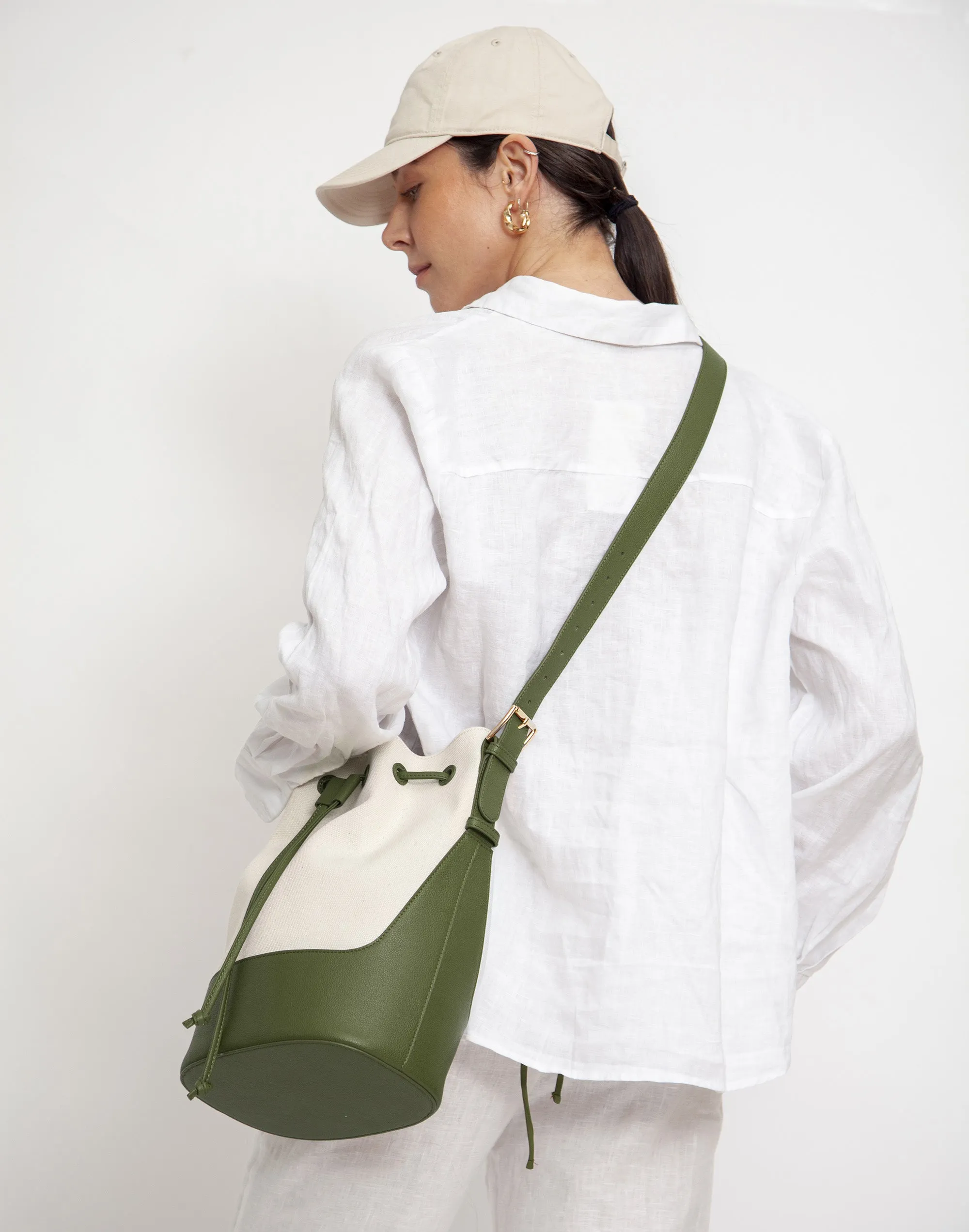 Canvas Cinch Bucket Bag