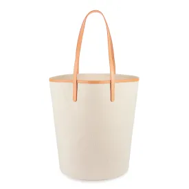 Canvas Circle Bucket Bag - Beige