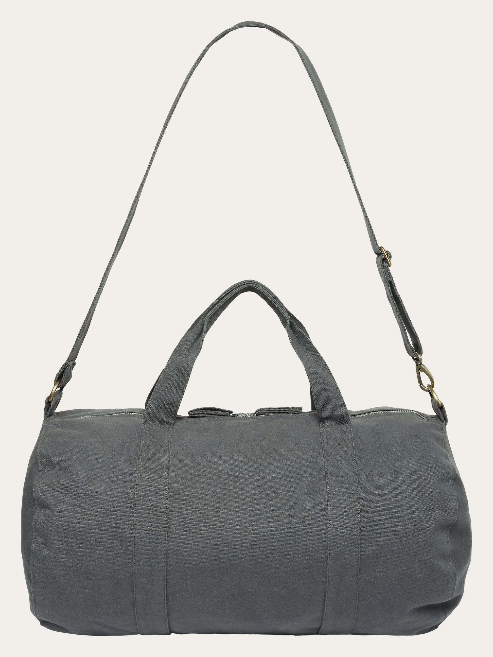 Canvas duffel bag 45L - GOTS/Vegan - Gray Pinstripe