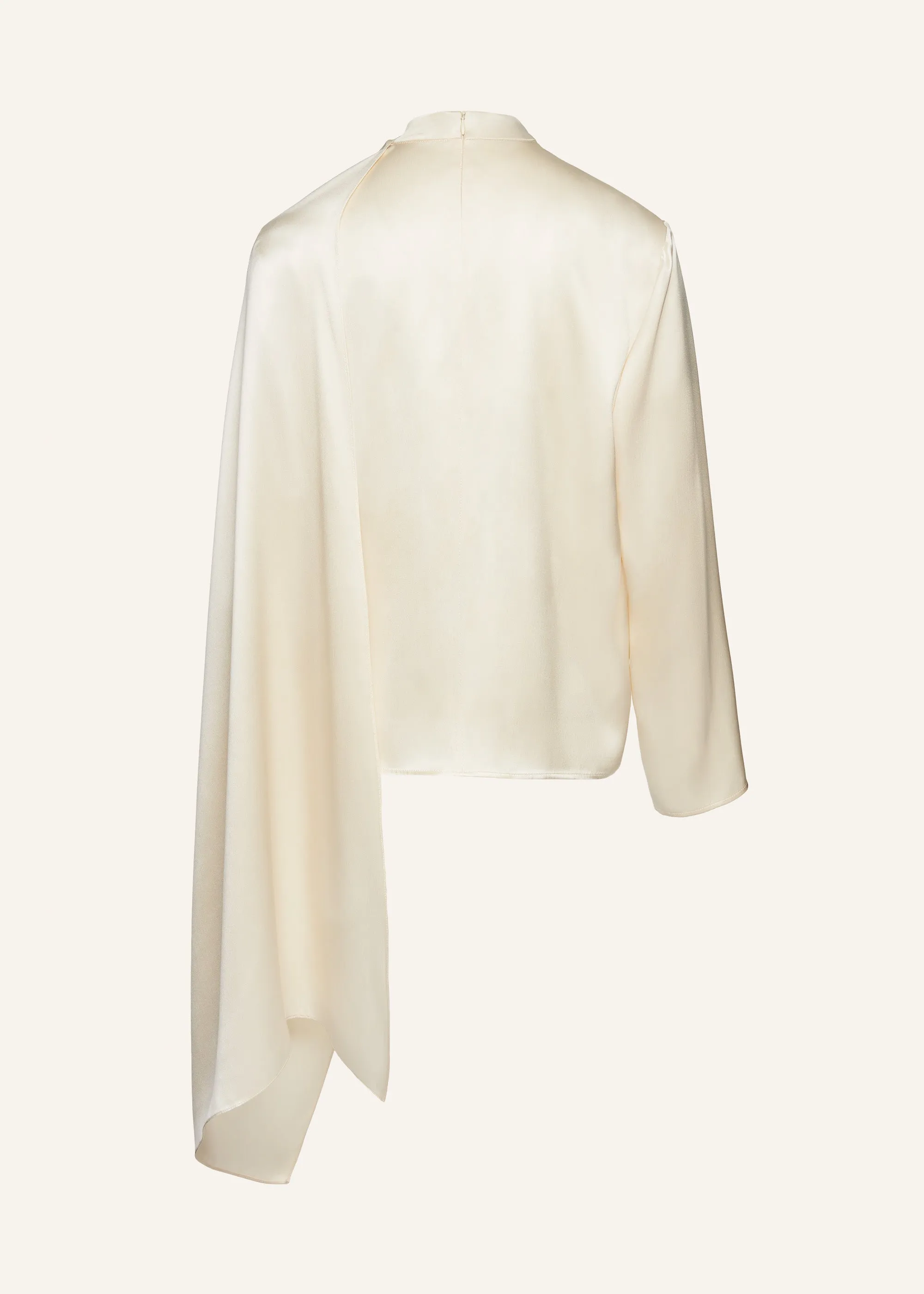 Cape-effect silk blouse in cream