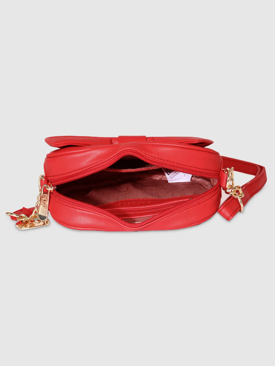 Caprese Emily In Paris Heart Shape With Bow Sling Bag Red