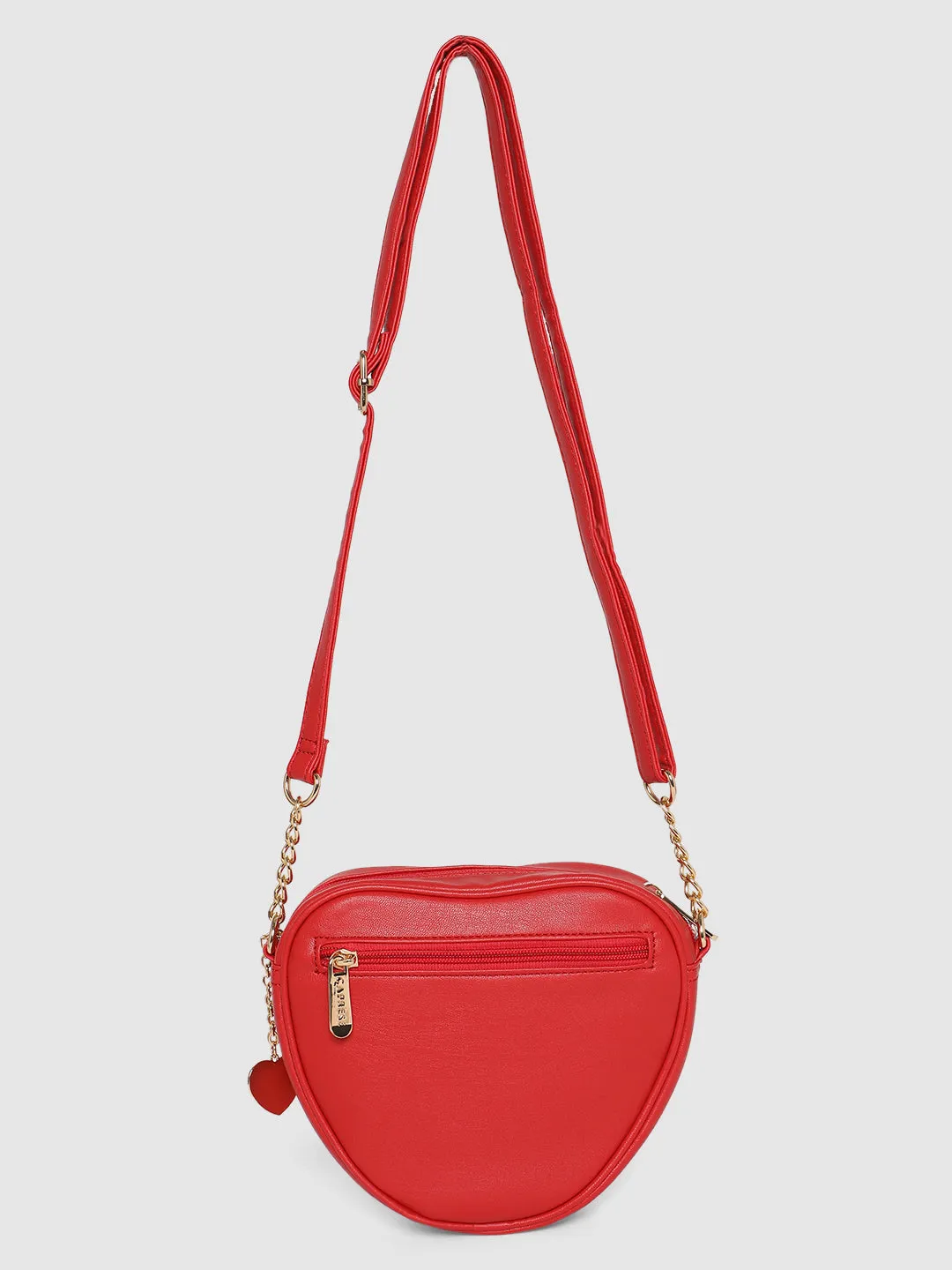 Caprese Emily In Paris Heart Shape With Bow Sling Bag Red