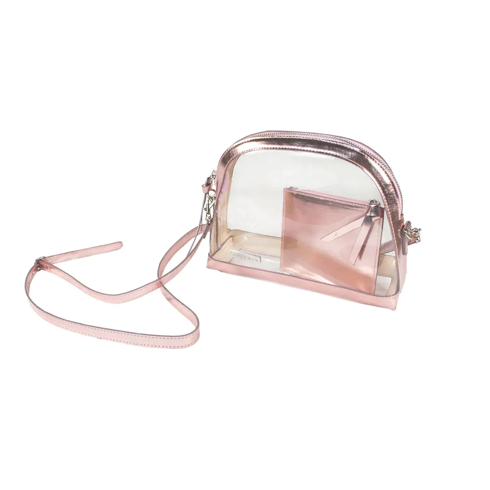 Capri Clear Half Moon Crossbody Bag