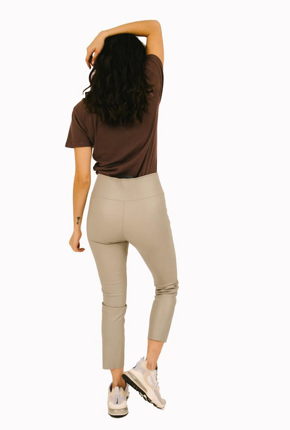 Capri Leather Legging - Stone