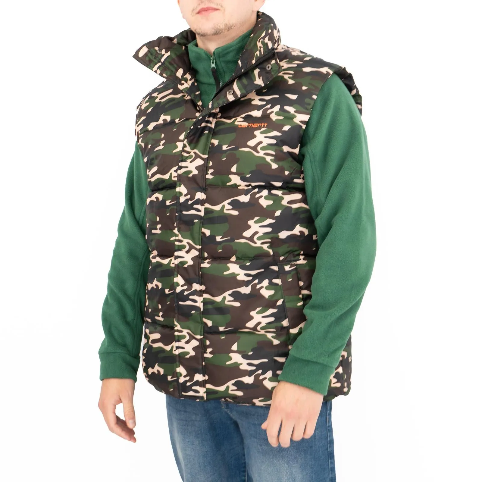 Carhartt Mens Danville Camouflage Gilet Full Zip Padded