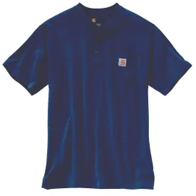 Carhartt Men's Short Sleeve Pocket Henley_Dark Cobalt Blue Heather