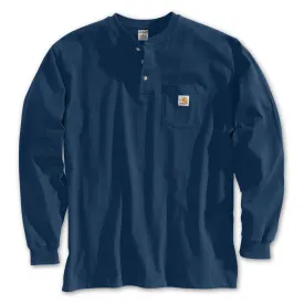 Carhartt Men's Tall Navy Workwear Pocket L/S Henley