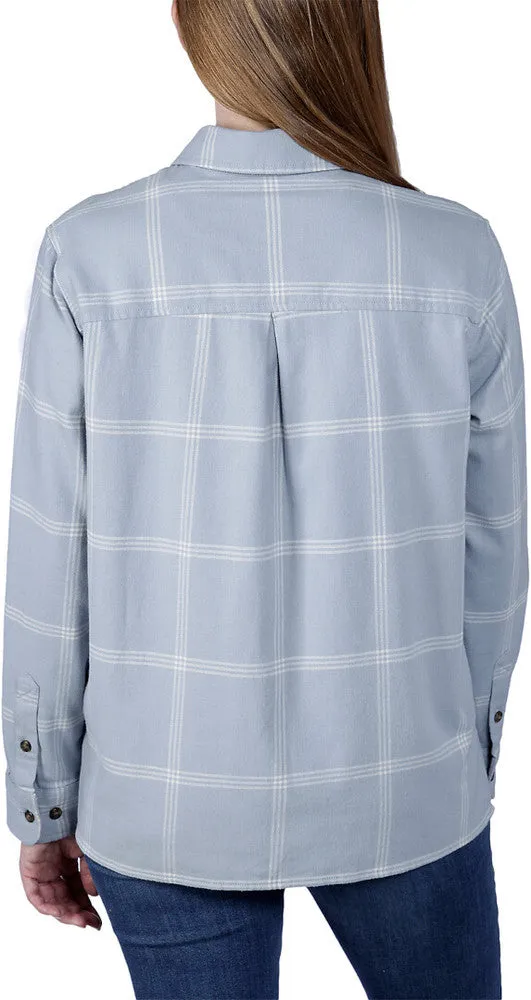 Carhartt Women's Medium Weight Loose Fit Flannel Shirt Light Blue