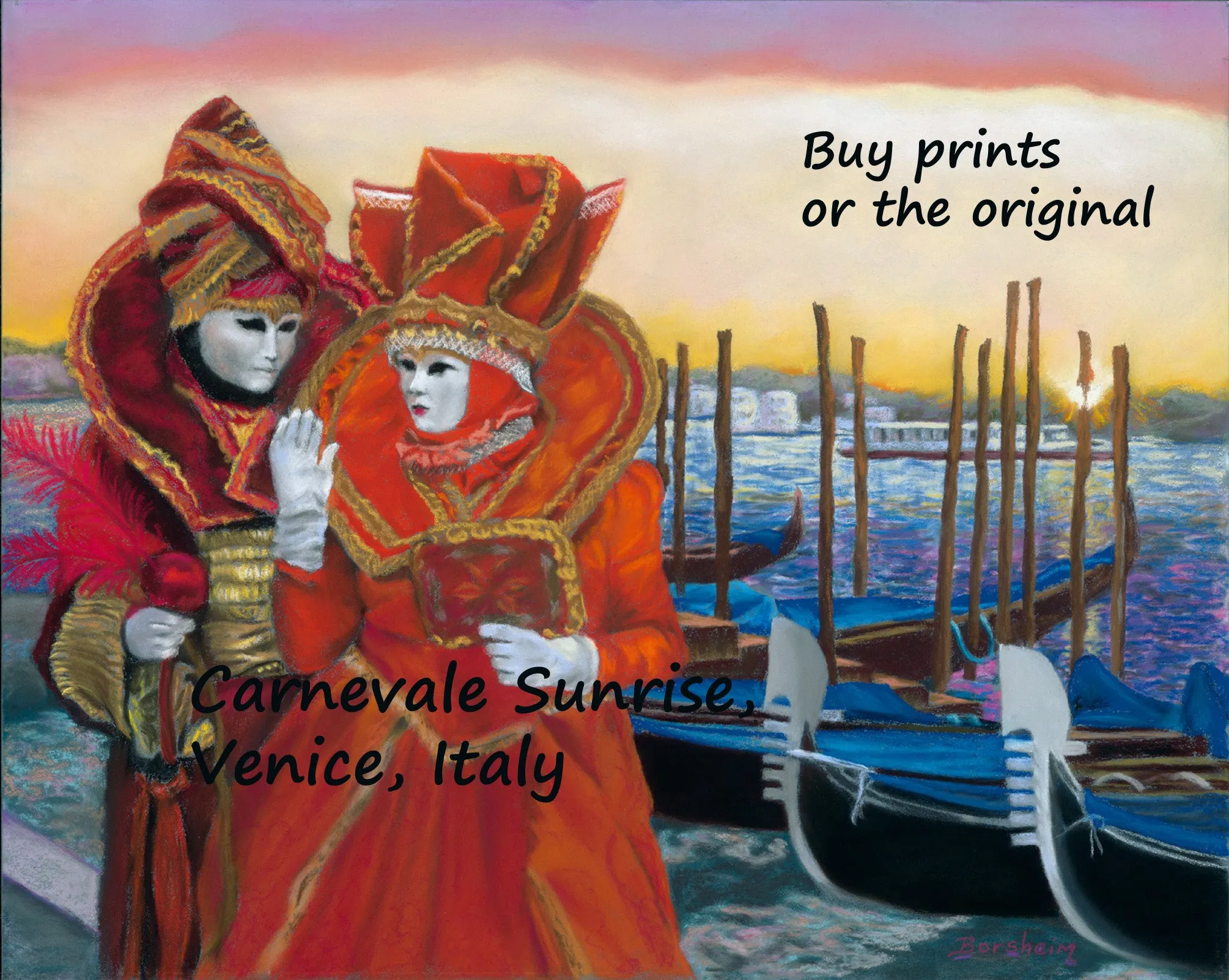 Carnevale Sunrise Venice Italy Costumed Couple Carnival Fat Tuesday