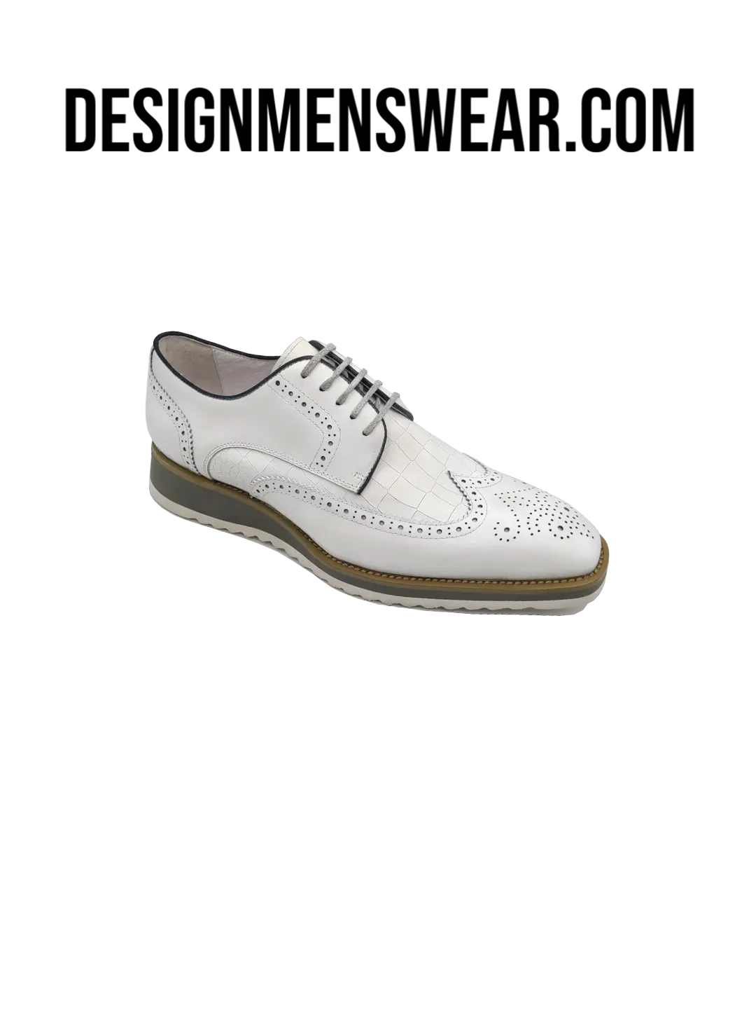 Carrucci White Lace-Up shoes wingtip oxford Genuine Leather Loafers