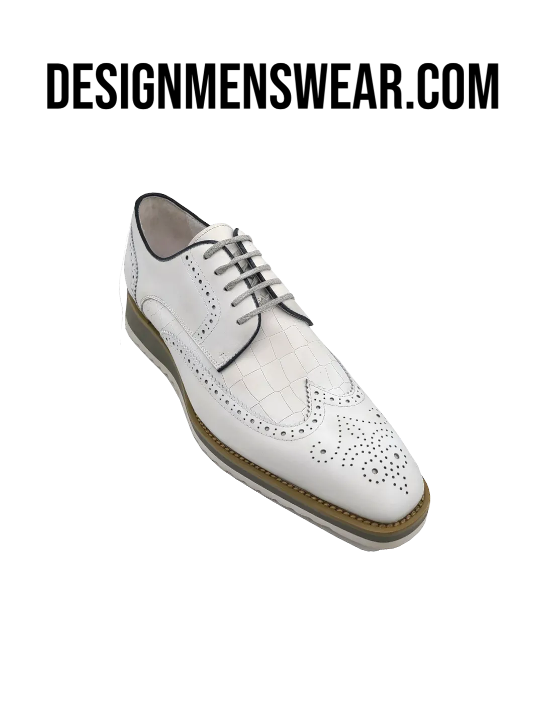 Carrucci White Lace-Up shoes wingtip oxford Genuine Leather Loafers