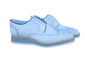 Carrucci White Lace-Up shoes wingtip oxford Genuine Leather Loafers