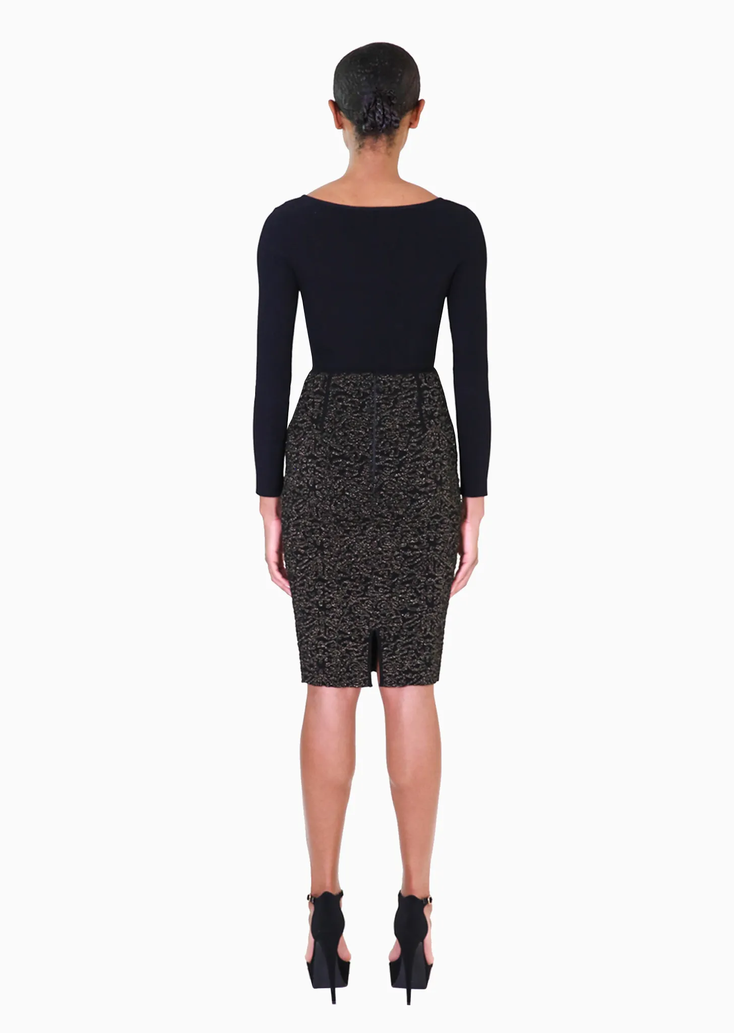 Carvel - Textured Brocade Slim Skirt