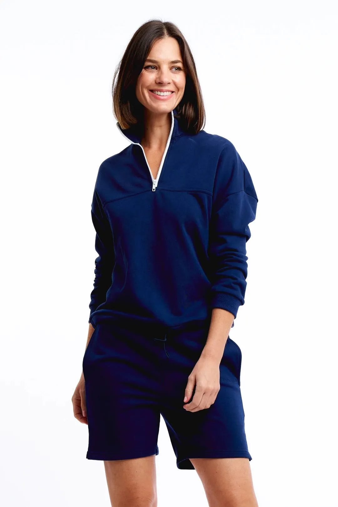 Casa Amuk WOMENS 1/4 ZIP JUMPER - NAVY