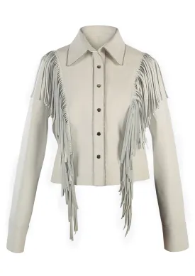 Cascade Fringed Collared Western Leather Jacket