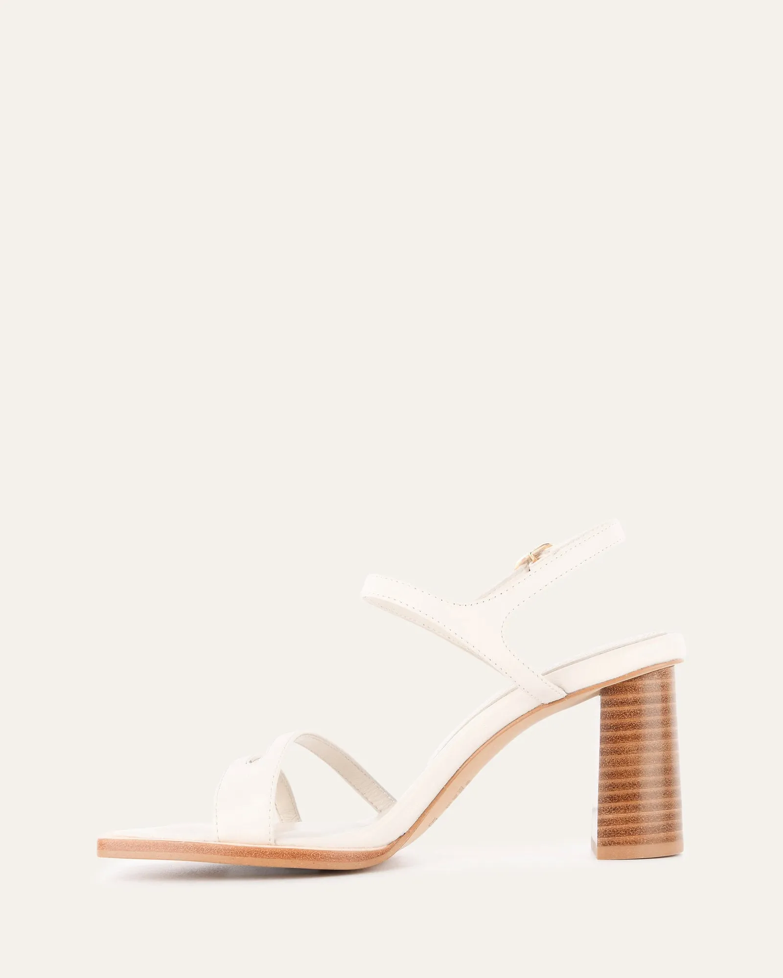 CASEY HIGH HEEL SANDAL OFF WHITE LEATHER