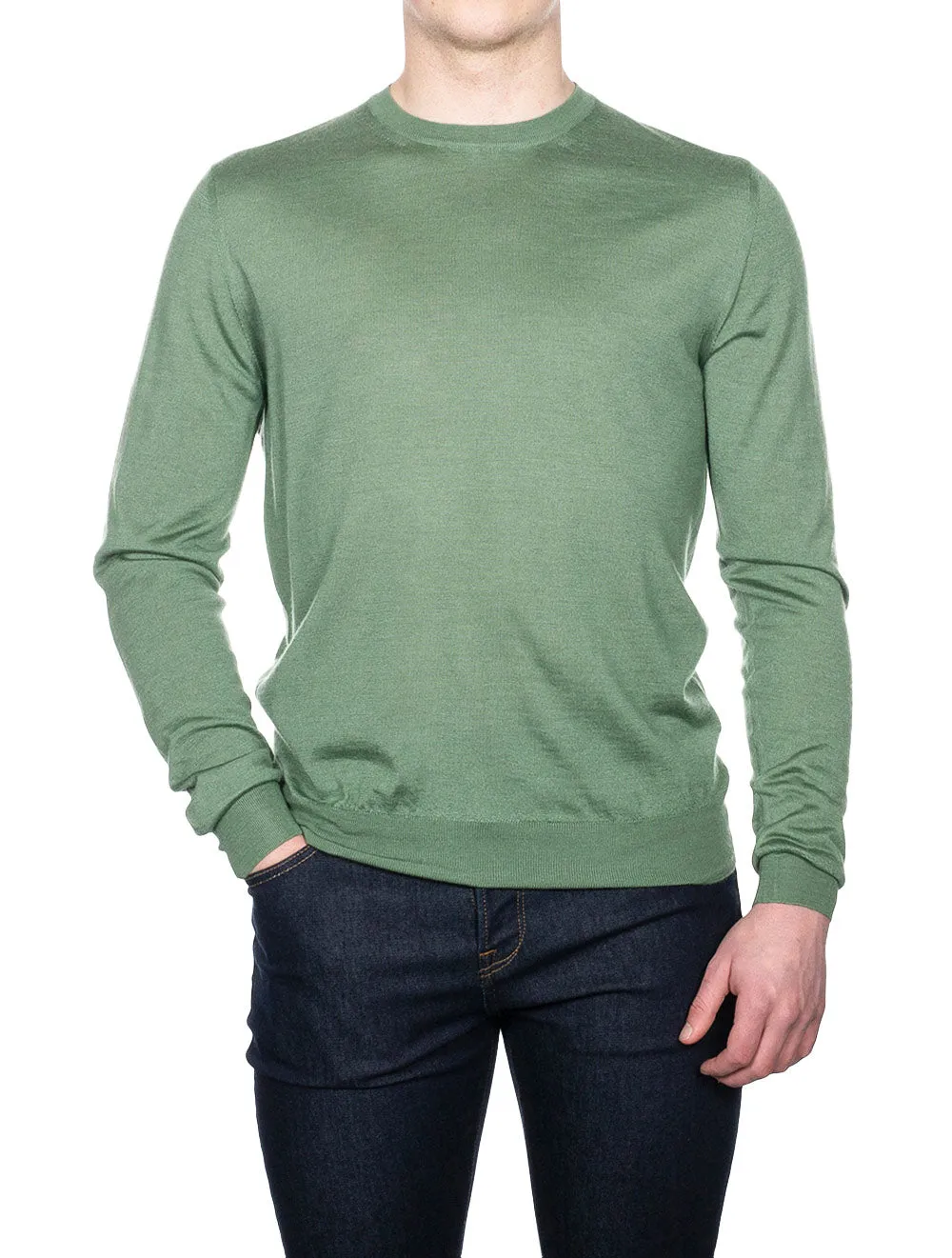 Cashmere & Silk Crew Neck Green