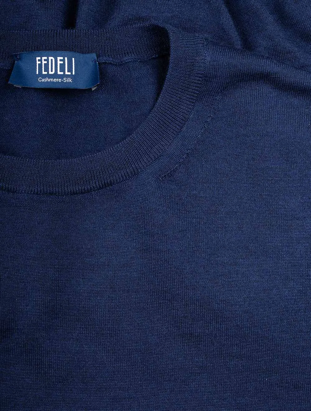 Cashmere & Silk Crew Neck Navy