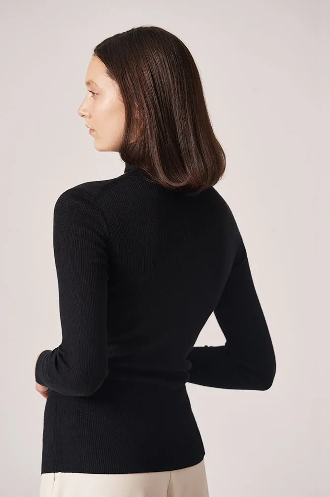 CASHMERE / SILK RIB TURTLENECK