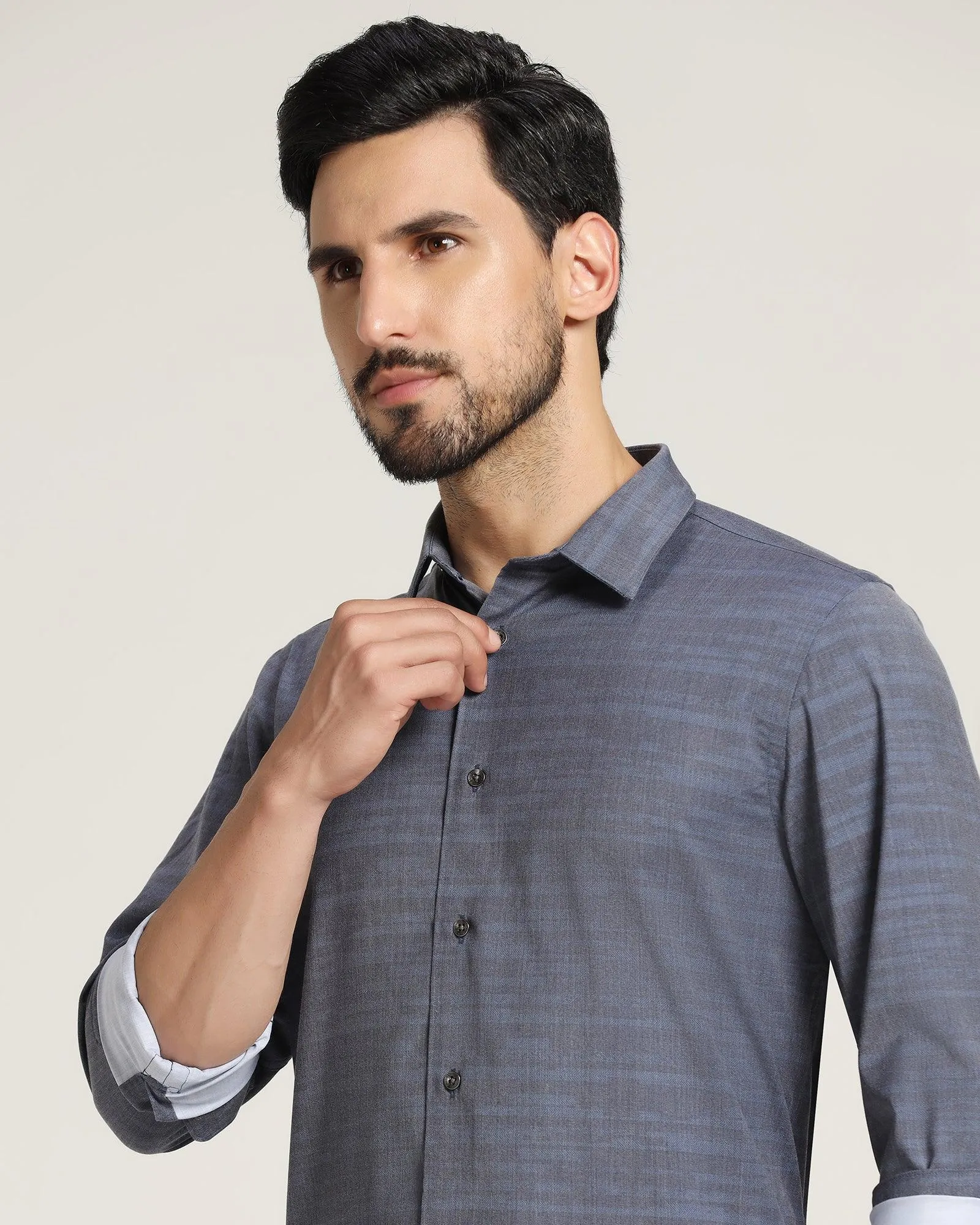 Casual Navy Printed Shirt - Burn